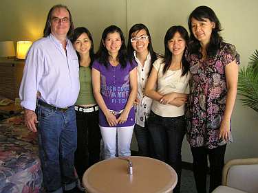 Dr. Woodward and his wife Hoa with Vietnamese students