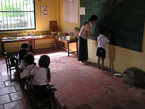 A classroom for deaf pre-schoolers