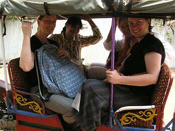Going to lunch in a tuk-tuk