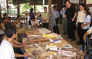 Woodcarving training at Wat Than