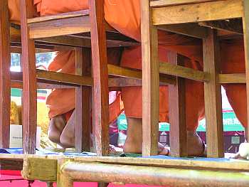 Feet of some monks