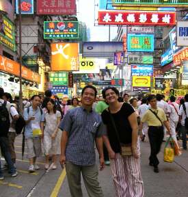 Seila and Liza in Mongkok, Hong Kong