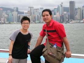 Rebecca and Seila at Hong Kong harbor