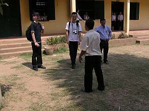 Talking to one of the deaf students
