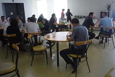 Lunch in the center's dining area