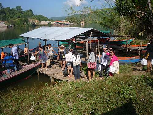 Boarding the river boats
