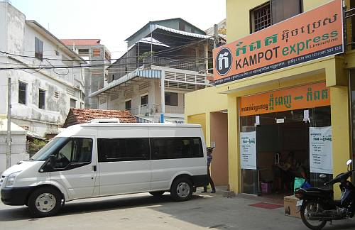 Kampot van terminal in Phnom Penh