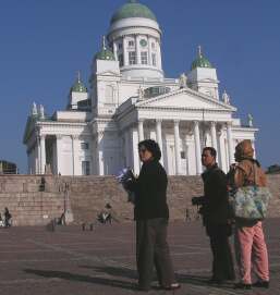 Outside of one of Helsinki's landmarks