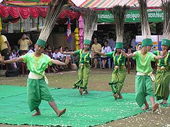 Students performing the Peacock Dance