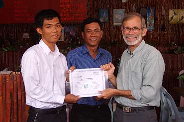 Presenting graduation certificates