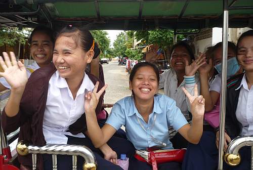 Tuk-tuk ride back to school