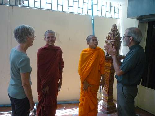 Saying goodbye to the monks